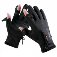 Рукавички Winter Fleece Touch з відкидними пальцями, Black, L
