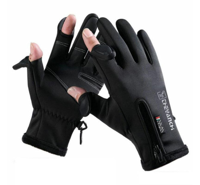 Перчатки Winter Fleece Touch с откидными пальцами, Black, XL
