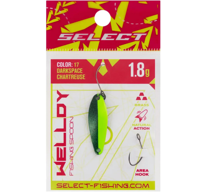 Блесна Select Welldy 1.8g 31mm #17 DarkSpace Chartreuse