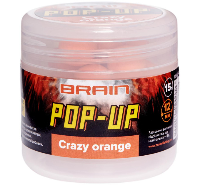 Бойли Brain Pop-Up F1 Crazy Orange (апельсин) 12mm 15g