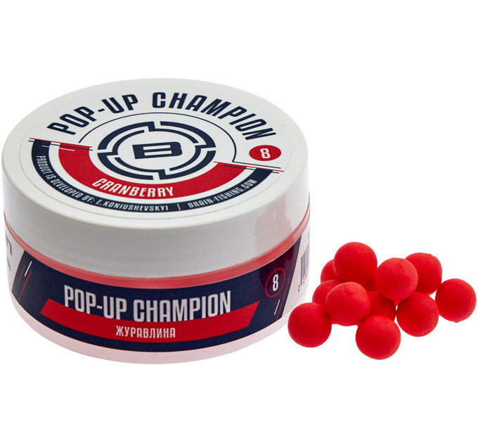 Бойлы Brain Champion Pop-Up Сranberry (клюква) 12mm 34g