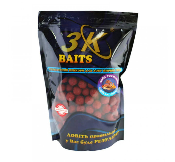 3KBaits Бойл растворимый пилящий 16мм (индийские специи) 0,8кг