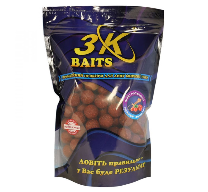 3KBaits Бойл  растворимый пылящий 16мм (кальмар-клюква) 0,8кг