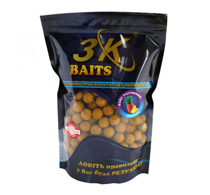 3KBaits Бойл  растворимый пылящий 20мм (ананас) 0,8кг