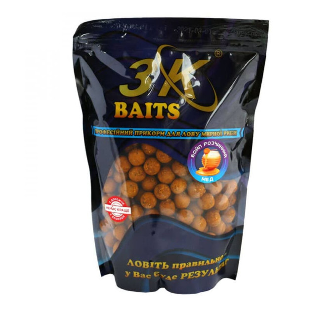 3KBaits Бойл  растворимый пылящий 20мм (мед) 0,8кг