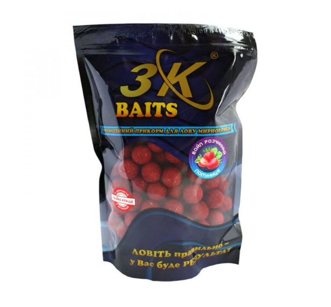 3KBaits Бойл  растворимый пылящий 20мм (клубника) 0,8кг