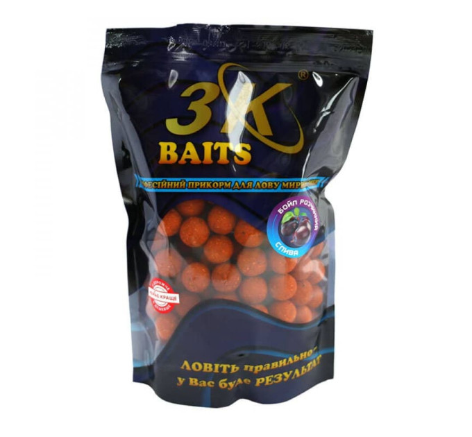 3KBaits Бойл  растворимый пылящий 20мм (слива) 0,8кг