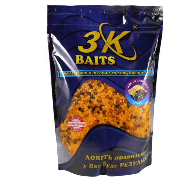 3KBaits Измельченный Зерновой МИКС (слива) 1000 г