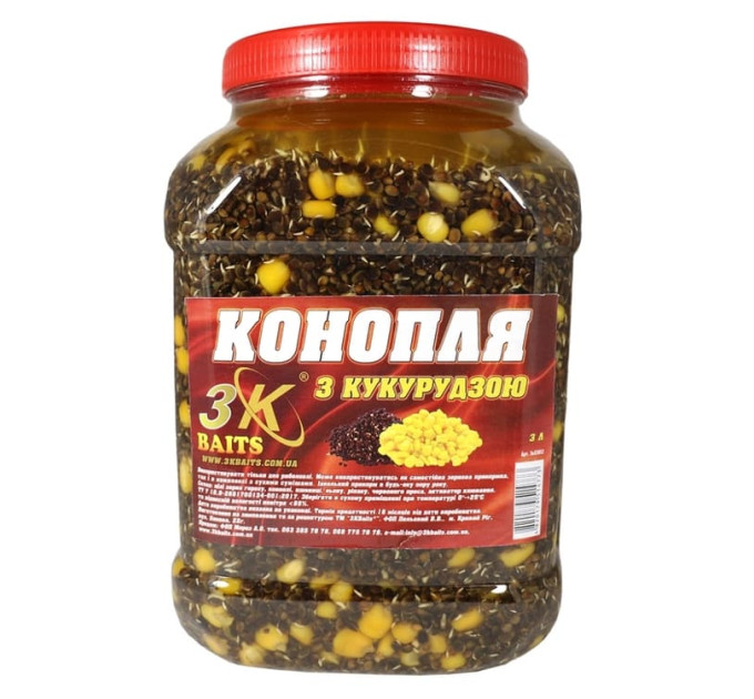 3KBaits Конопля с кукурузой (70/30) ведро/банка 3л