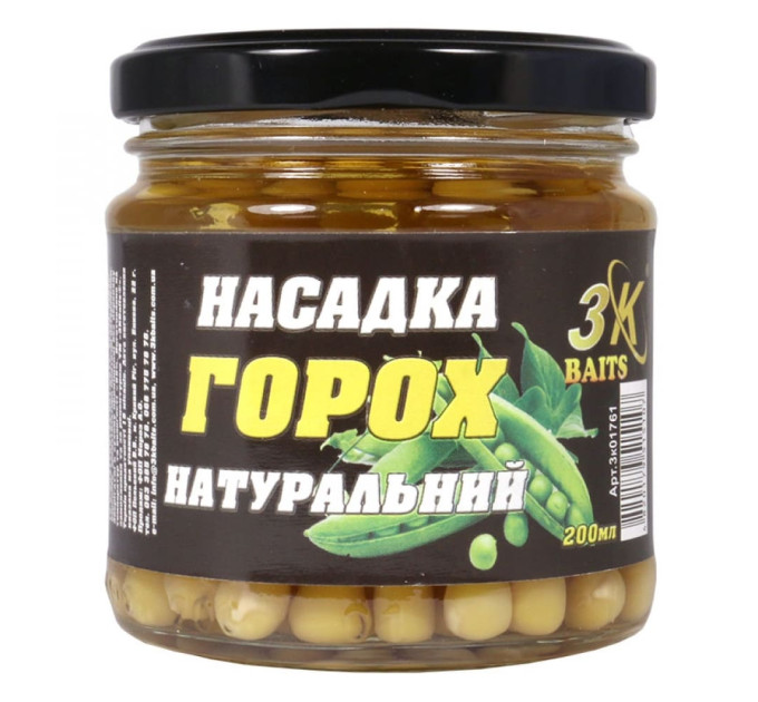 3KBaits Насадка Горох Premium (натуральный) 200мл