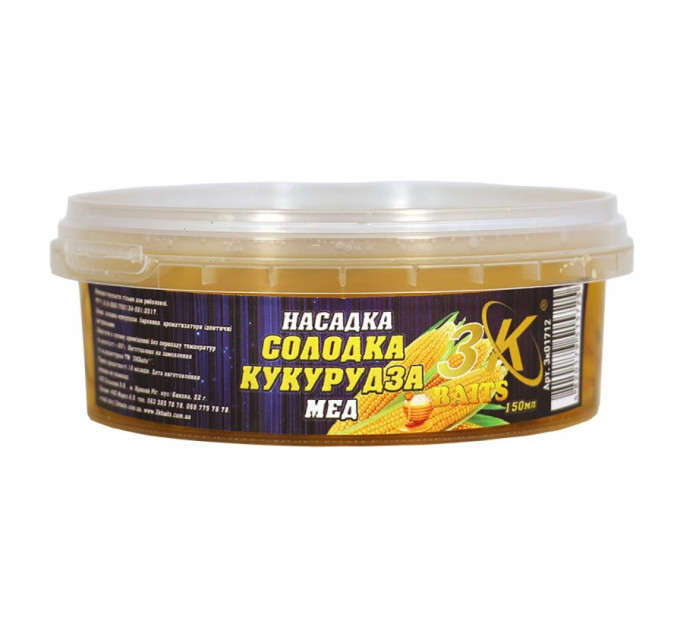 3KBaits Насадка Сладкая кукуруза ПЭТ-банка (мед) 150мл