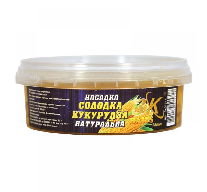 3KBaits Насадка Сладкая кукуруза ПЭТ-банка (натуральная) 150мл