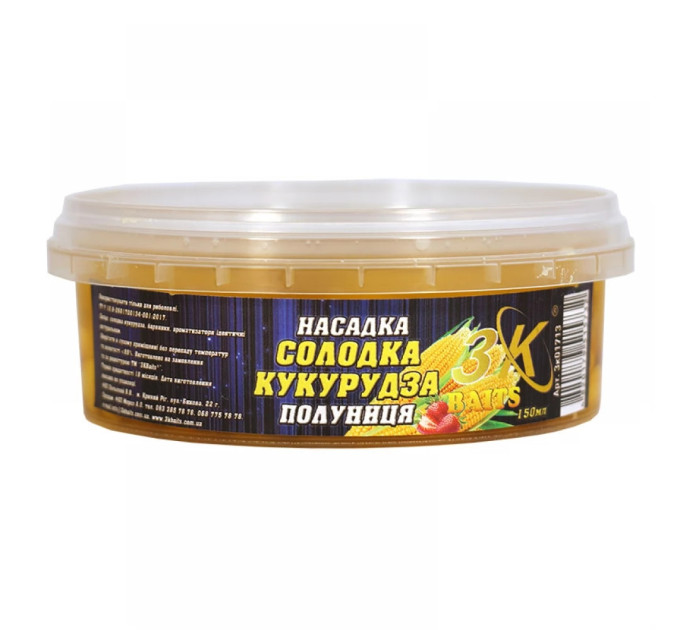 3KBaits Насадка Сладкая кукуруза ПЭТ-банка (клубника) 150мл