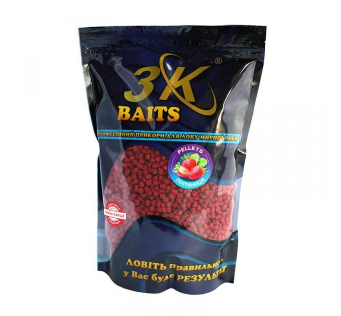 3KBaits Pellets 2 мм (клубника) 800 г