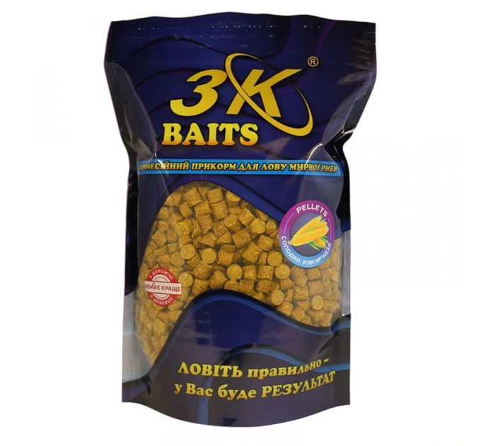 3KBaits Pellets 8 мм ((сладкая кукуруза)) 800 г