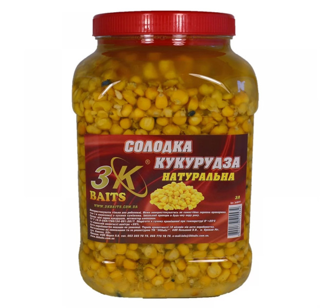 3KBaits Солодка кукурудза (натуральнa) відро/банка 3л