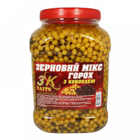 3KBaits Зерновой МИКС ГОРОХ (с коноплей) ведро/банка 3л