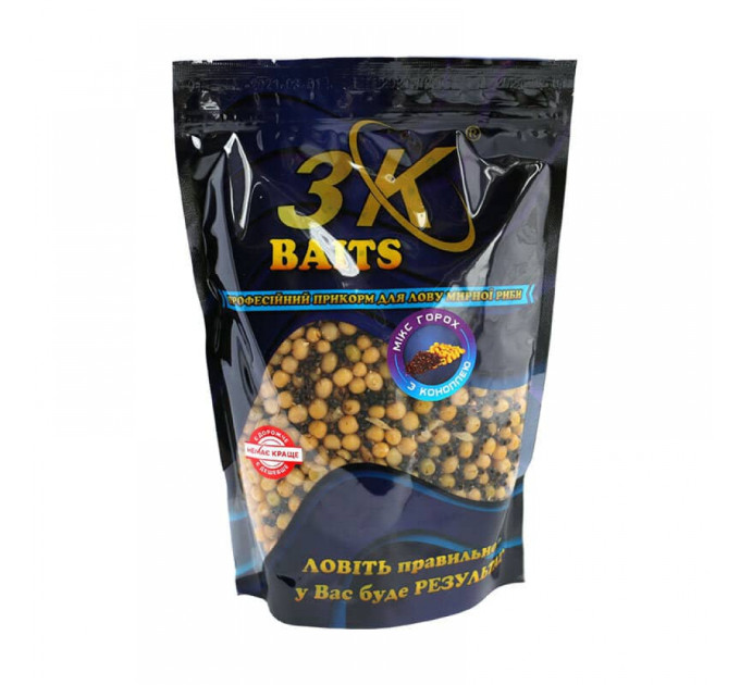 3KBaits Зерновой МИКС ГОРОХ (с коноплей) 800 г
