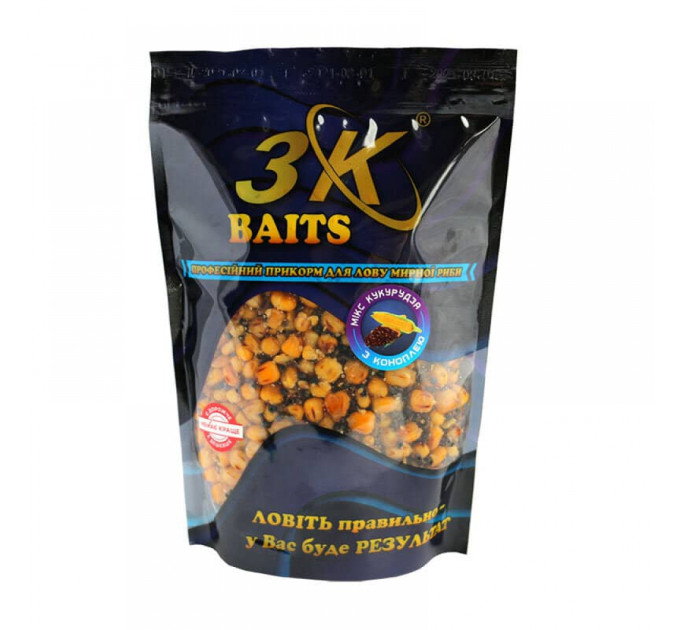 3KBaits Зерновий МІКС КУКУРУДЗА (з коноплею) 800 г