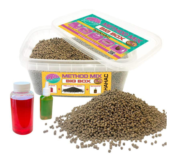 Method mix BIG BOX АЙ-Підсікай (3 в 1) 1500g + 250ml + 50ml Ананас