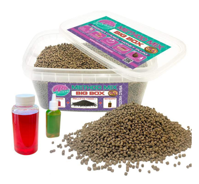 Method mix BIG BOX АЙ-Підсікай (3 в 1) 1500g + 250ml + 50ml Медова Слива