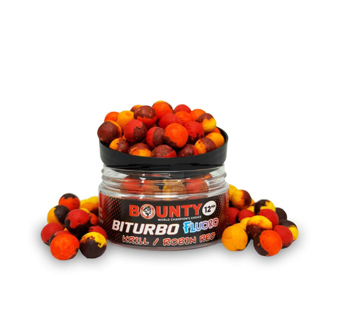 Bounty Premium boyle+pop-up FLUORO BITURBO KRILL / ROBIN RED 12мм