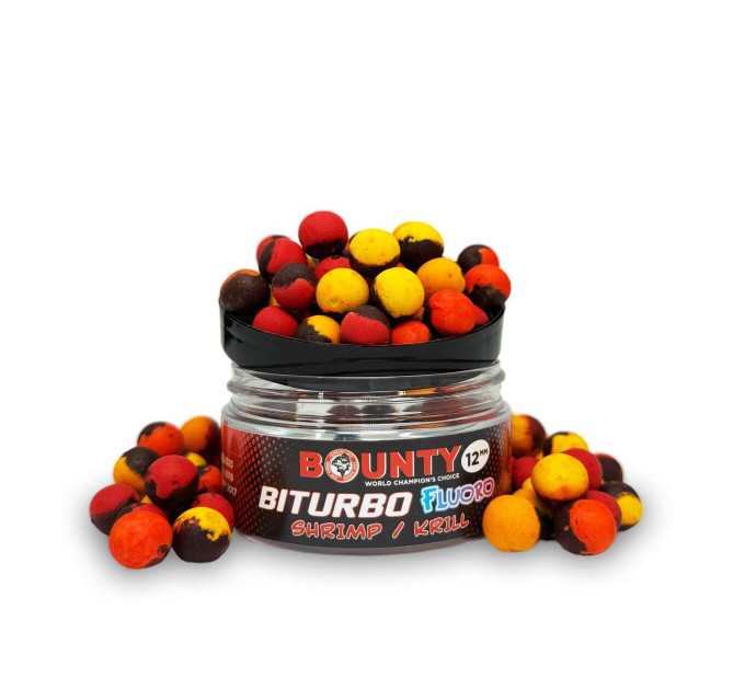 Bounty Premium boyle+pop-up FLUORO BITURBO SHRIMP / KRILL 12мм