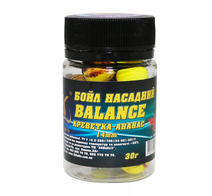 3KBaits Бойл насадочный Balance 14мм (креветка-ананас) 30г