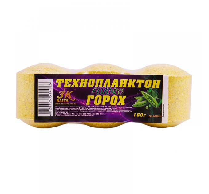 3KBaits Технопланктон FLUORO (горох) 180 г