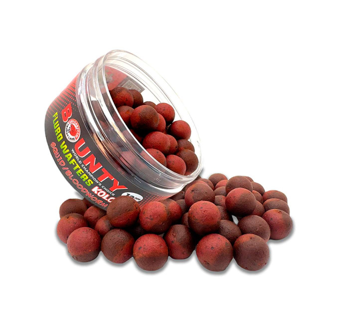 Bounty FLURO-вафтерс KOLOBOK SQUID / BLOODWORM 8мм 55шт
