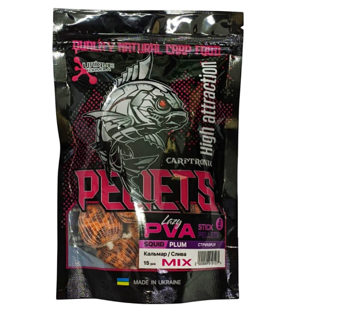Carptronik PVA stick pellets Squid/Plum (Кальмар/Слива) 15 шт