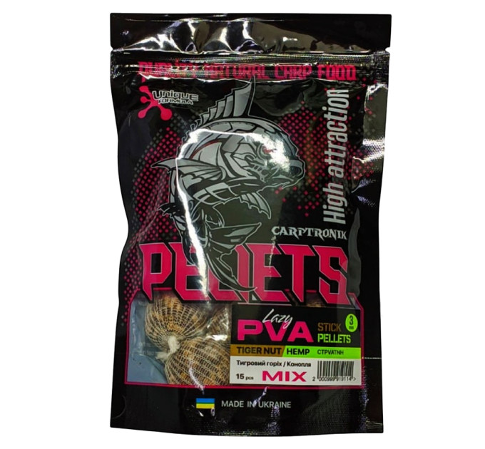 Carptronik PVA stick pellets Tiger nut/Hemp (Тигровий горіх/Конопля) 15 шт