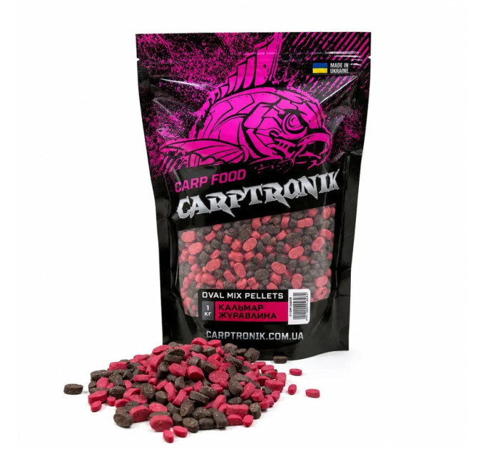 Carptronik Пеллетс Oval MIX Кальмар/Журавлина 1кг