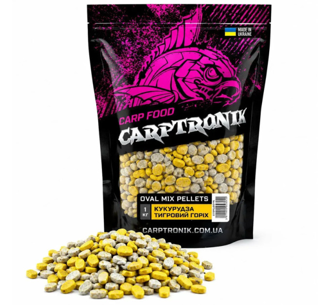 Carptronik Пеллетс Oval MIX Кукурудза/Тигровий Горіх 1кг