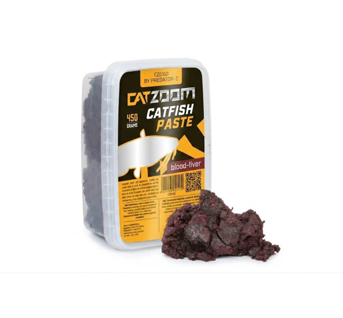 CarpZoom Catfish Paste, blood-liver, 450 g - Паста на сома, Кров - Печінка