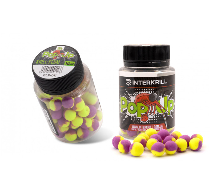 Бойли INTERKRILL 10мм Pop-up Krill Plum, 20 г