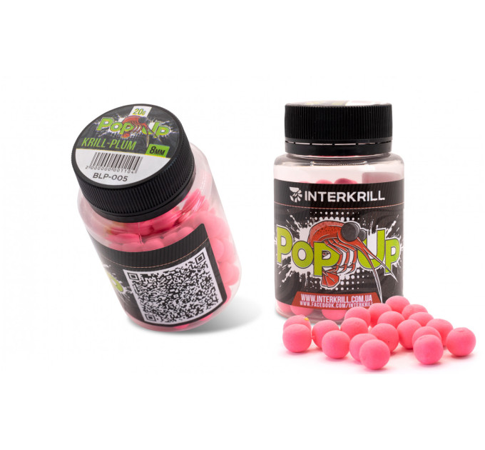 Бойли INTERKRILL 8мм Pop-up Krill Plum, 20 г