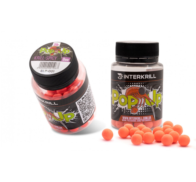 Бойли INTERKRILL 8мм Pop-up Krill Spicy, 20 г