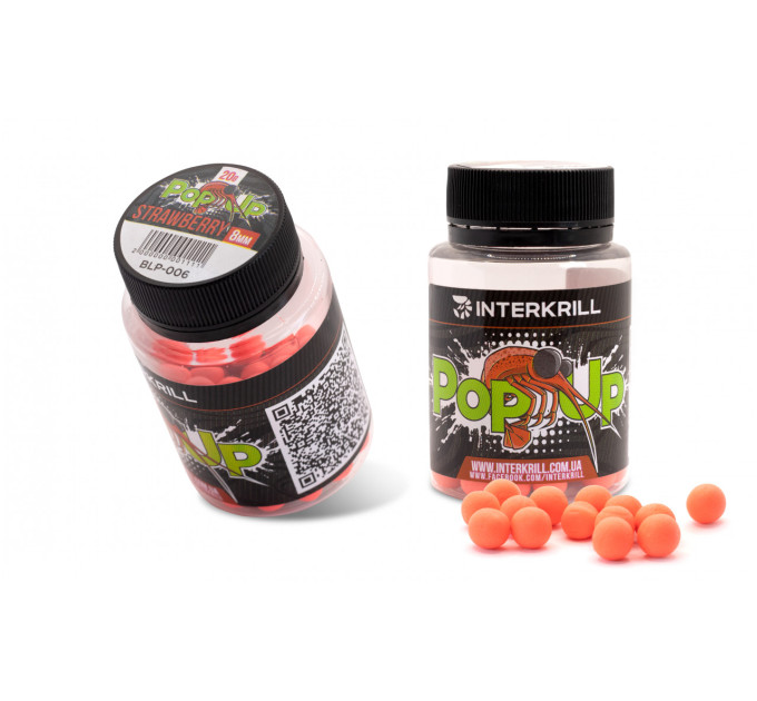 Бойли INTERKRILL 8мм Pop-up Krill Strawberry, 20 г