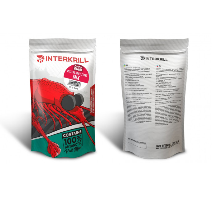 Пеллетс INTERKRILL Pellets Krill START MIX, 800гр