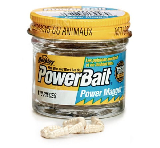 Приманка Berkley Gulp! Power Maggot White (110 шт) (Опаришь белый)