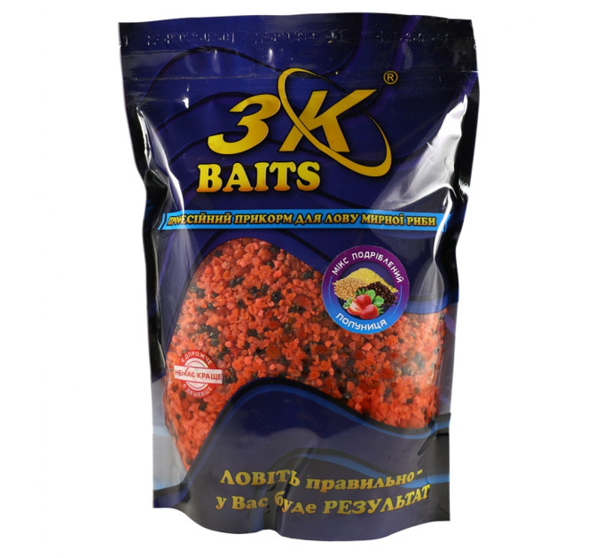 3KBaits Измельченный Зерновой МИКС (клубника) 1000 г