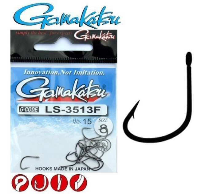 Гачок GAMAKATSU LS-3513F RING EYE № 06 14шт