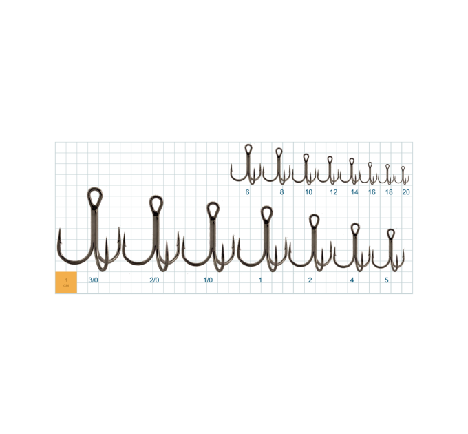 Крючок Gurza Round treble hook ST - 36 # 8 RED