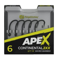 Крючок карповый RidgeMonkey Ape-X Continental 2XX Barbed size 4