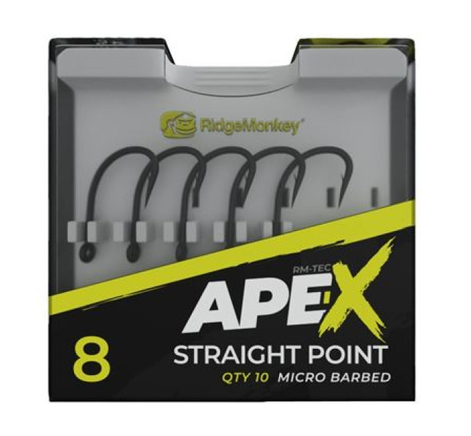 Крючок карповый RidgeMonkey Ape-X Straight Point Barbed size 4