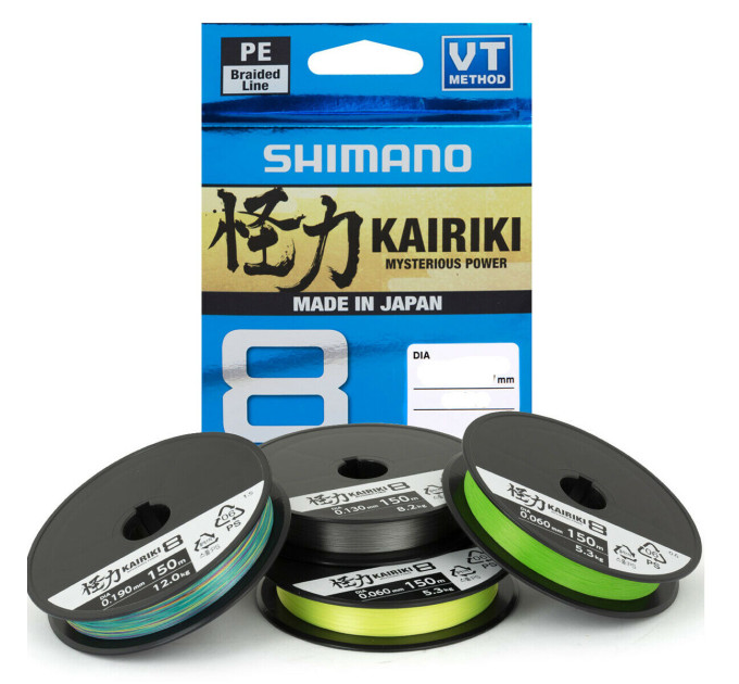 Шнур Shimano Kairiki 8 PE (Mantis Green) 150m 0.20mm 17.1kg