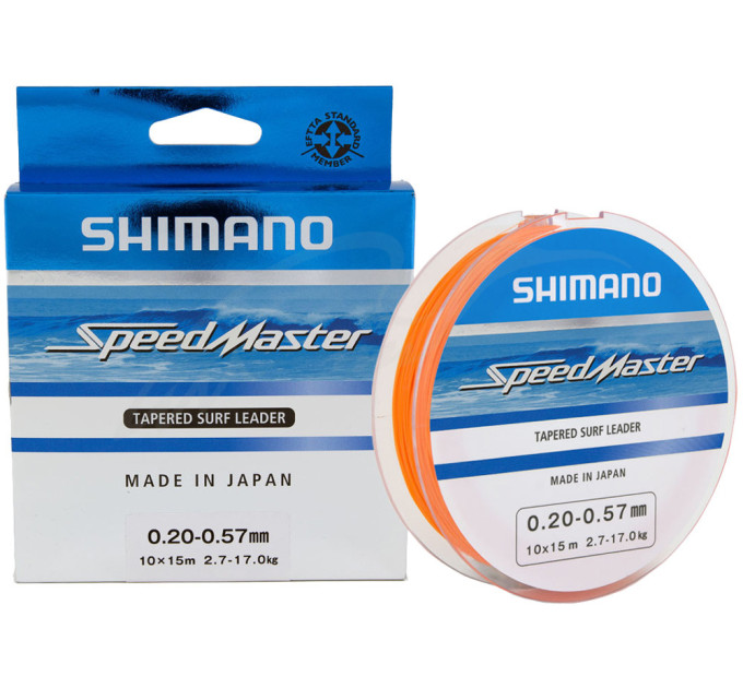 Шоклідер Shimano Speedmaster Tapered Surf Leader 10X15m 0.26-0.57mm 4.6-17.0kg