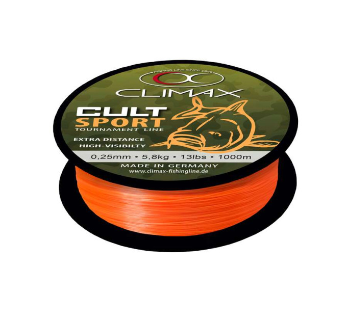 Леска CLIMAX CULT CARP SPORT orange 0,28mm 6,8kg (1000m)