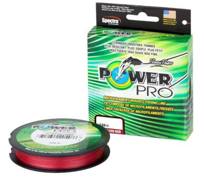 Шнур Power Pro 135m Red 0.19mm 28.6lb/13kg